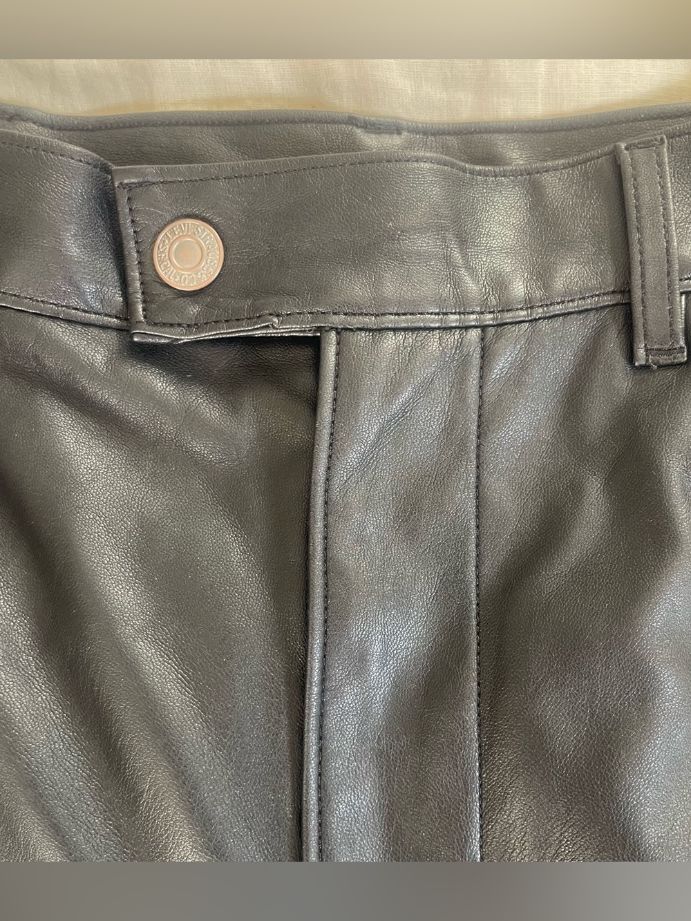 Black Faux Leather Trouser Pants - Picture 6 of 9